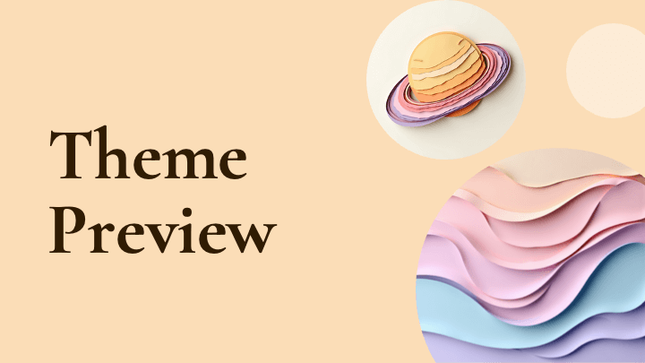 Warm orange background with layered pastel paper collage and 3D elements